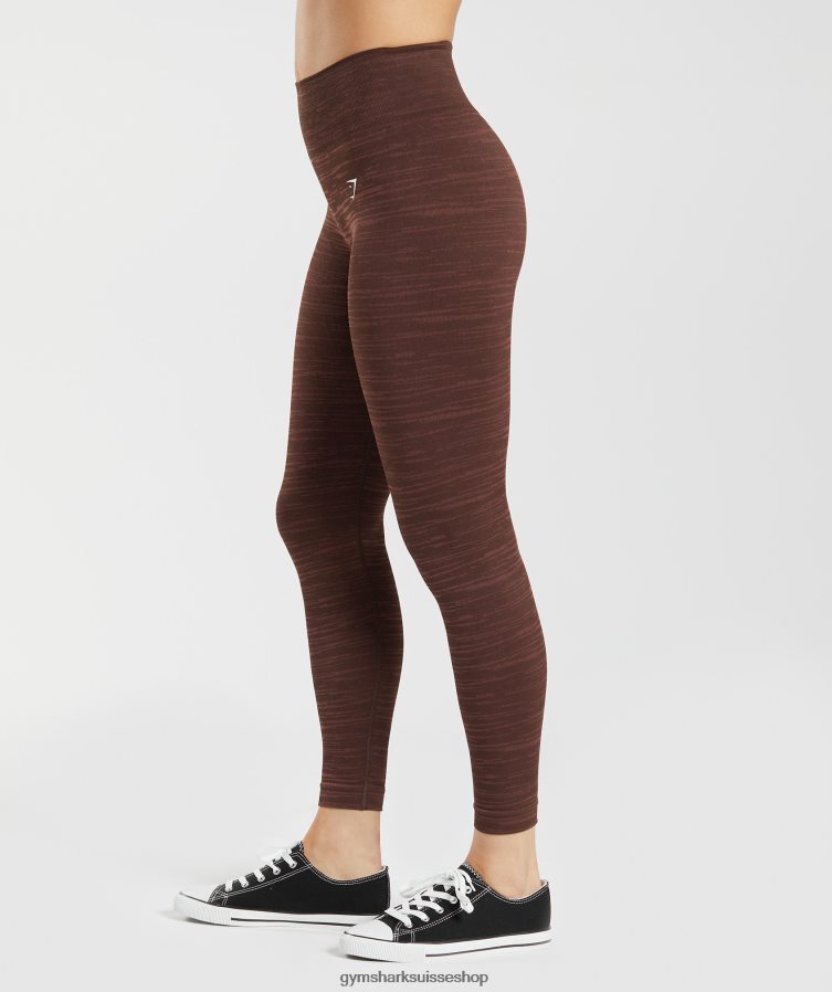 ch Gymshark femmes adapter le legging sans couture chiné marron archive/marron cerise 02FP6T294 vêtements