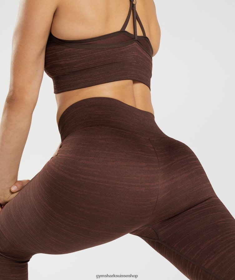 ch Gymshark femmes adapter le legging sans couture chiné marron archive/marron cerise 02FP6T294 vêtements