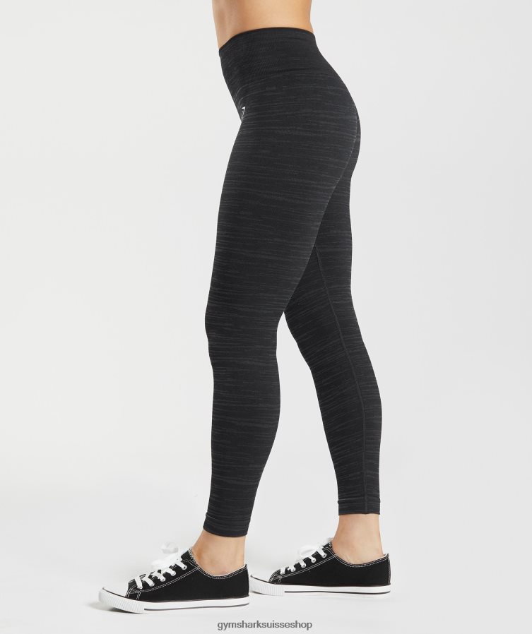 ch Gymshark femmes adapter le legging sans couture chiné noir/gris fumé 02FP6T297 vêtements