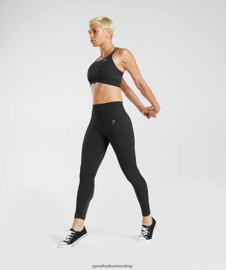 ch Gymshark femmes adapter le legging sans couture chiné noir/gris fumé 02FP6T297 vêtements