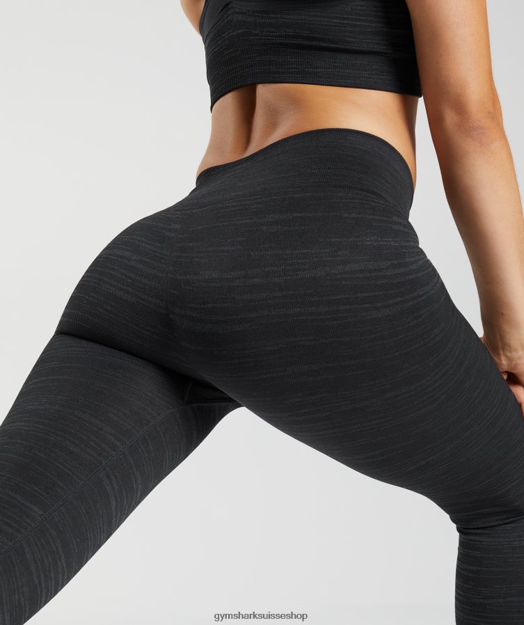 ch Gymshark femmes adapter le legging sans couture chiné noir/gris fumé 02FP6T297 vêtements