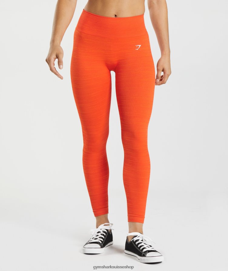 ch Gymshark femmes adapter le legging sans couture chiné poivre rouge/orange piquante 02FP6T311 vêtements
