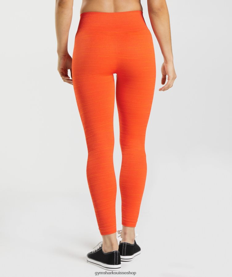 ch Gymshark femmes adapter le legging sans couture chiné poivre rouge/orange piquante 02FP6T311 vêtements