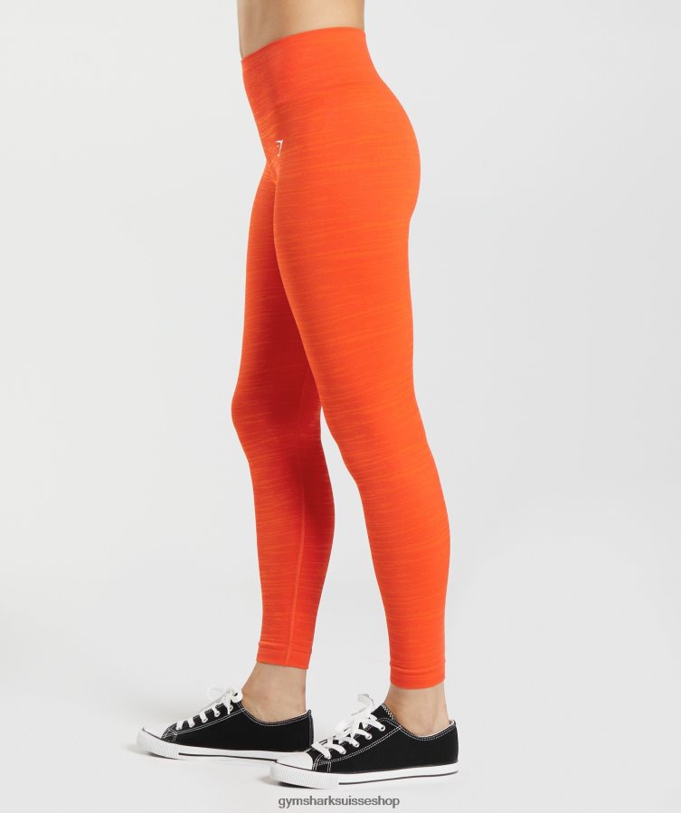 ch Gymshark femmes adapter le legging sans couture chiné poivre rouge/orange piquante 02FP6T311 vêtements