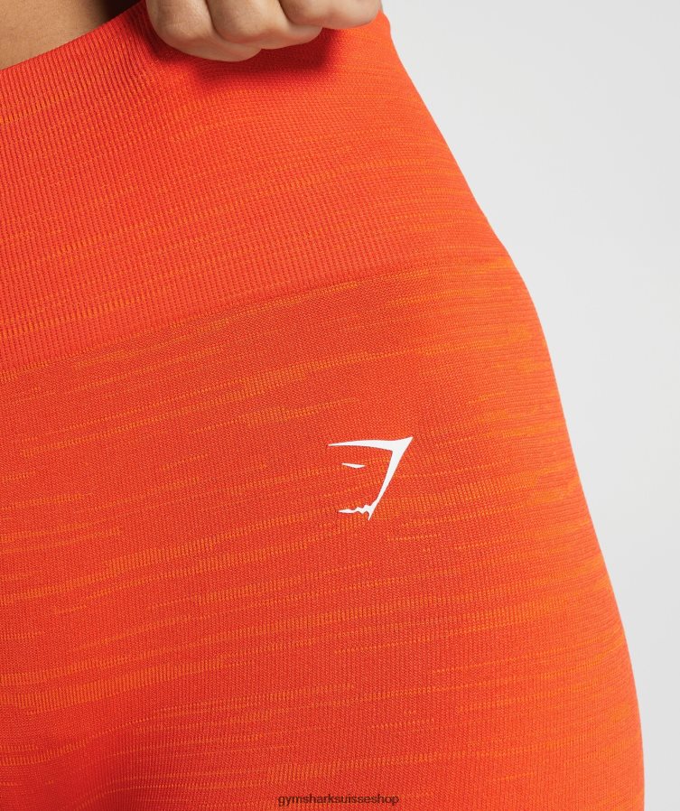 ch Gymshark femmes adapter le legging sans couture chiné poivre rouge/orange piquante 02FP6T311 vêtements