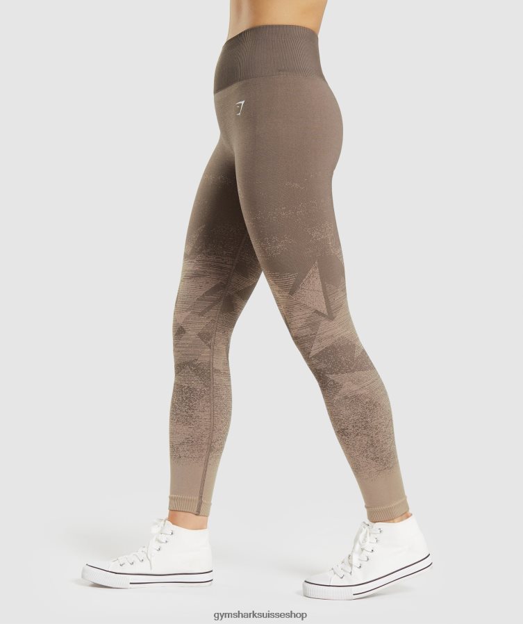 ch Gymshark femmes adapter le legging sans couture ombré triangulaire | imprimé penny brown 02FP6T318 vêtements