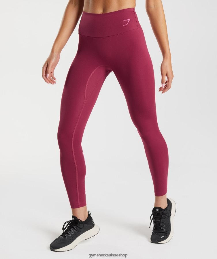 ch Gymshark femmes graphique fraction leggings rose groseille 02FP6T309 vêtements
