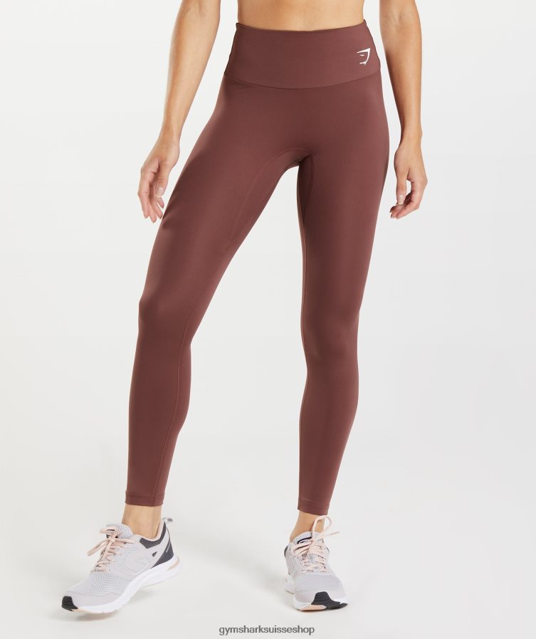 ch Gymshark femmes jambières d'entraînement brun cerise 02FP6T317 vêtements
