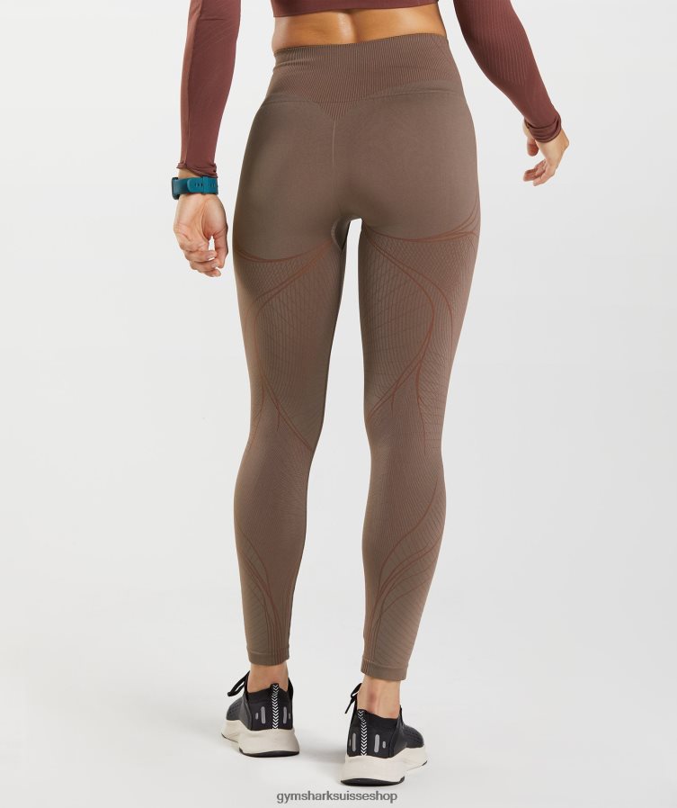 ch Gymshark femmes legging sans couture apex marron truffe/marron cerise 02FP6T314 vêtements