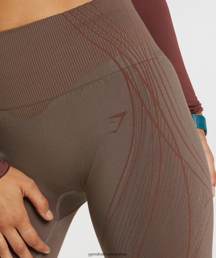 ch Gymshark femmes legging sans couture apex marron truffe/marron cerise 02FP6T314 vêtements