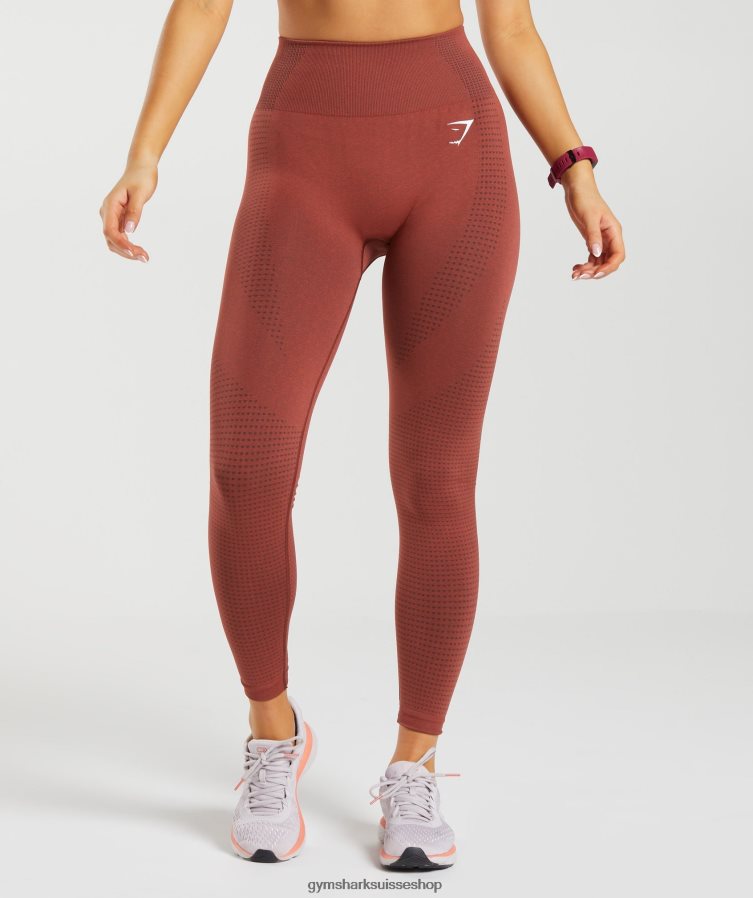 ch Gymshark femmes legging vital 2.0 sans coutures rouge brique chiné 02FP6T257 vêtements
