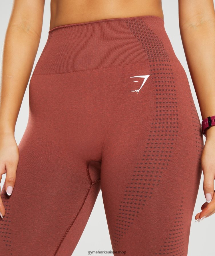 ch Gymshark femmes legging vital 2.0 sans coutures rouge brique chiné 02FP6T257 vêtements