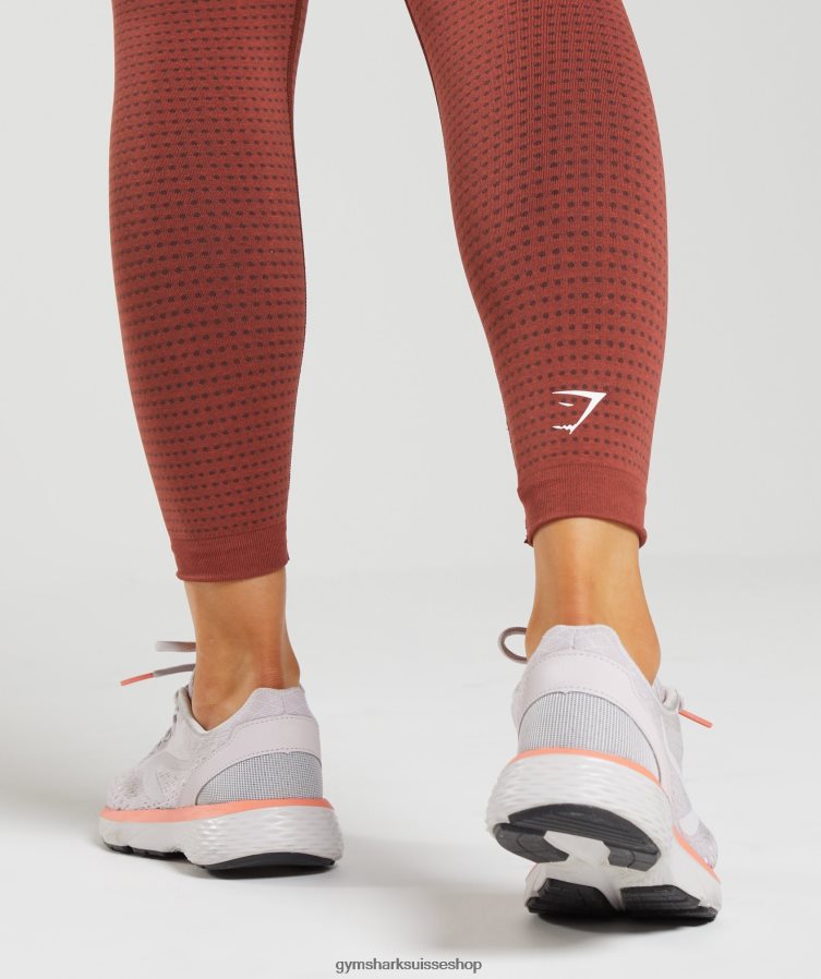ch Gymshark femmes legging vital 2.0 sans coutures rouge brique chiné 02FP6T257 vêtements