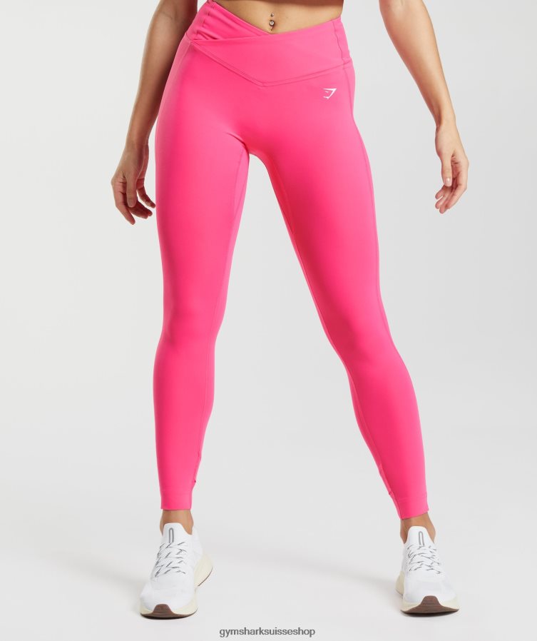ch Gymshark femmes leggings croisés fuchsia brillant 02FP6T274 vêtements