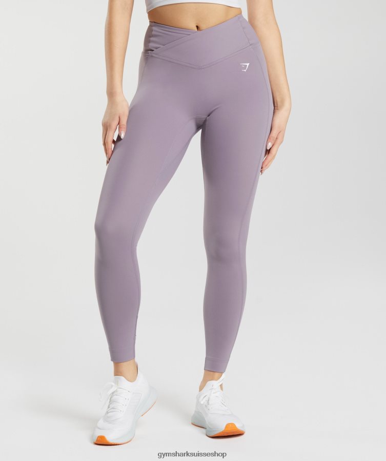 ch Gymshark femmes leggings croisés lavande ardoise 02FP6T273 vêtements