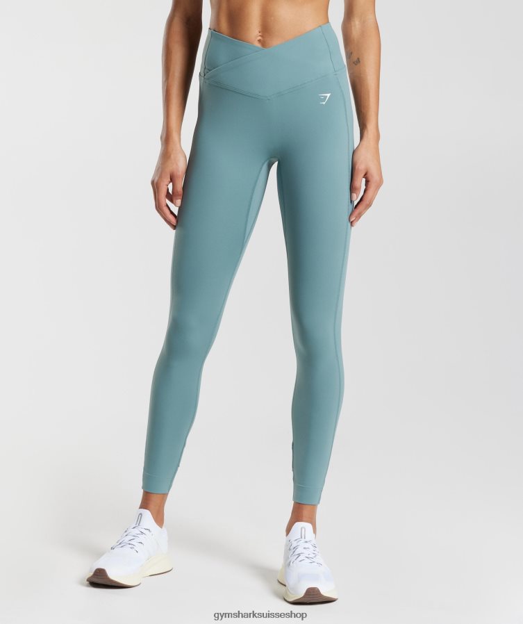ch Gymshark femmes leggings croisés tonnerre bleu 02FP6T275 vêtements
