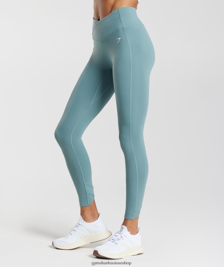 ch Gymshark femmes leggings croisés tonnerre bleu 02FP6T275 vêtements