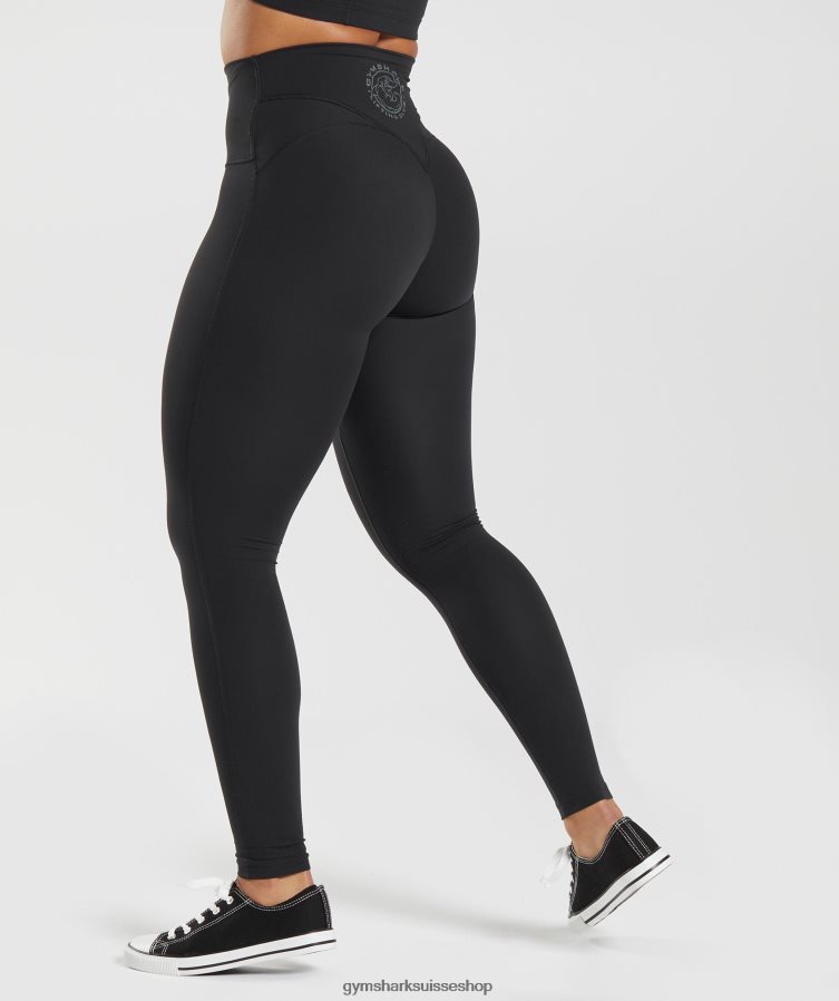 ch Gymshark femmes leggings hérités noir 02FP6T262 vêtements