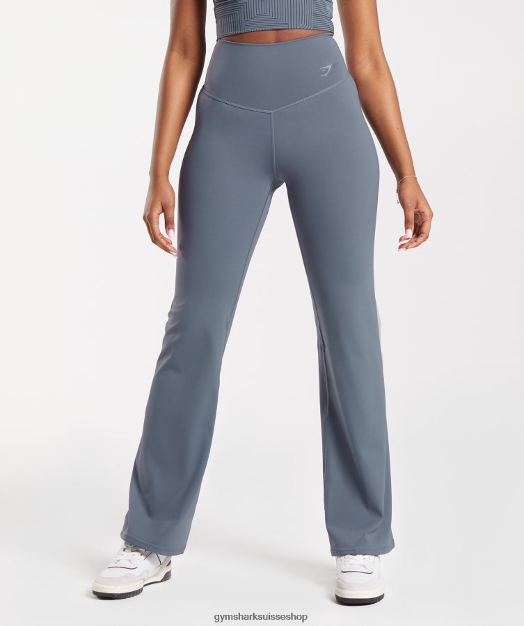 ch Gymshark femmes leggings évasés surélevés bleu du soir 02FP6T261 vêtements