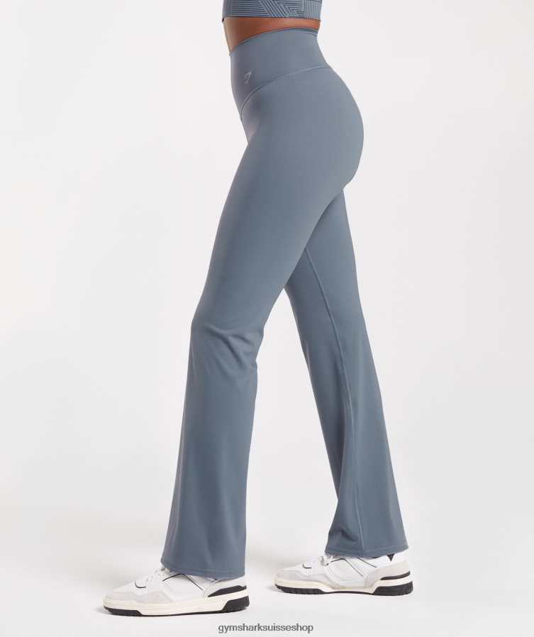ch Gymshark femmes leggings évasés surélevés bleu du soir 02FP6T261 vêtements