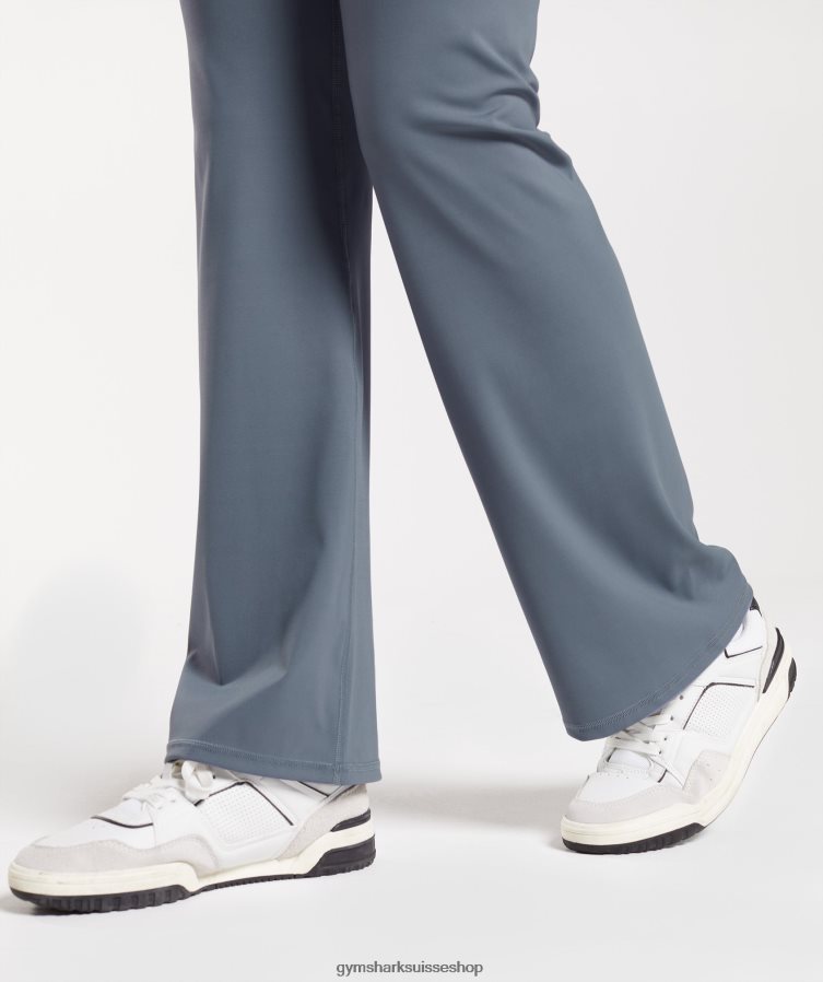 ch Gymshark femmes leggings évasés surélevés bleu du soir 02FP6T261 vêtements