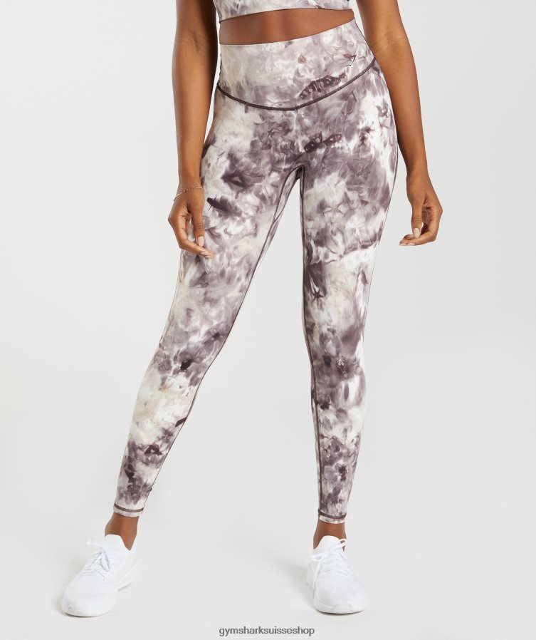 ch Gymshark femmes élever des leggings teinture en aérosol brun ciment 02FP6T285 vêtements