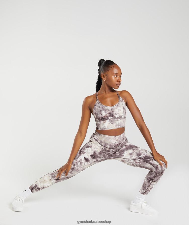 ch Gymshark femmes élever des leggings teinture en aérosol brun ciment 02FP6T285 vêtements