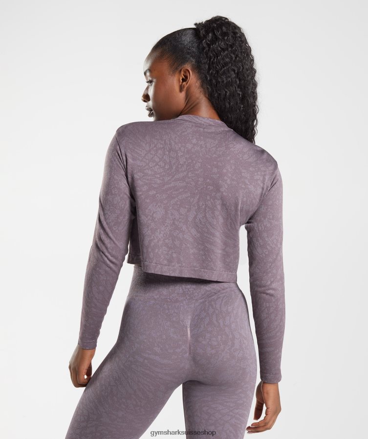 ch Gymshark femmes adapt animal sans couture haut à manches longues sauvage | musc lilas 02FP6T472 vêtements