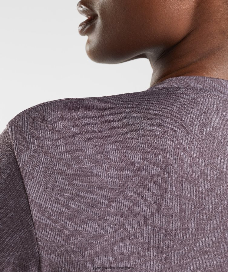 ch Gymshark femmes adapt animal sans couture haut à manches longues sauvage | musc lilas 02FP6T472 vêtements