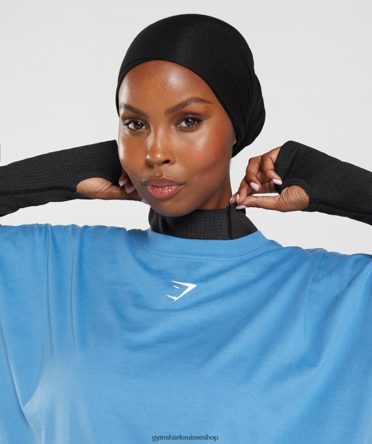 ch Gymshark femmes haut midi vital sans coutures 2.0 à col montant noir chiné 02FP6T438 vêtements