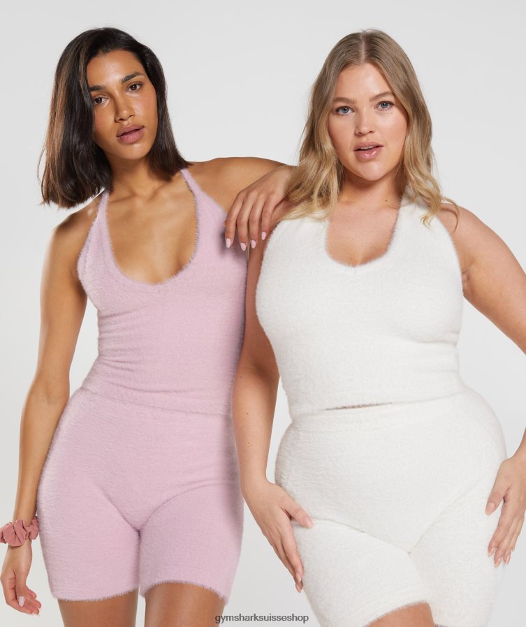 ch Gymshark femmes Whitney haut dos nu mi-long en maille à cils rose pétale pressé 02FP6T464 vêtements