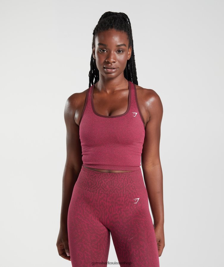 ch Gymshark femmes adapter le réservoir de culture sans couture animal récif | brun cerise 02FP6T474 vêtements