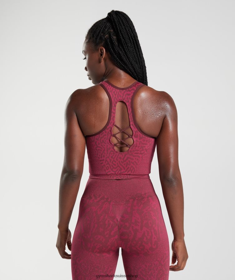 ch Gymshark femmes adapter le réservoir de culture sans couture animal récif | brun cerise 02FP6T474 vêtements