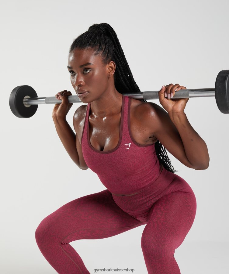 ch Gymshark femmes adapter le réservoir de culture sans couture animal récif | brun cerise 02FP6T474 vêtements