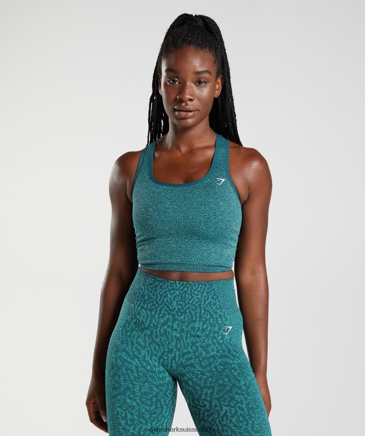 ch Gymshark femmes adapter le réservoir de culture sans couture animal récif | sarcelle d'hiver 02FP6T491 vêtements