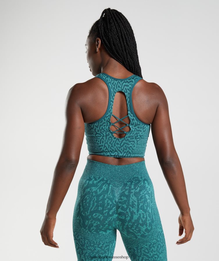 ch Gymshark femmes adapter le réservoir de culture sans couture animal récif | sarcelle d\'hiver 02FP6T491 vêtements