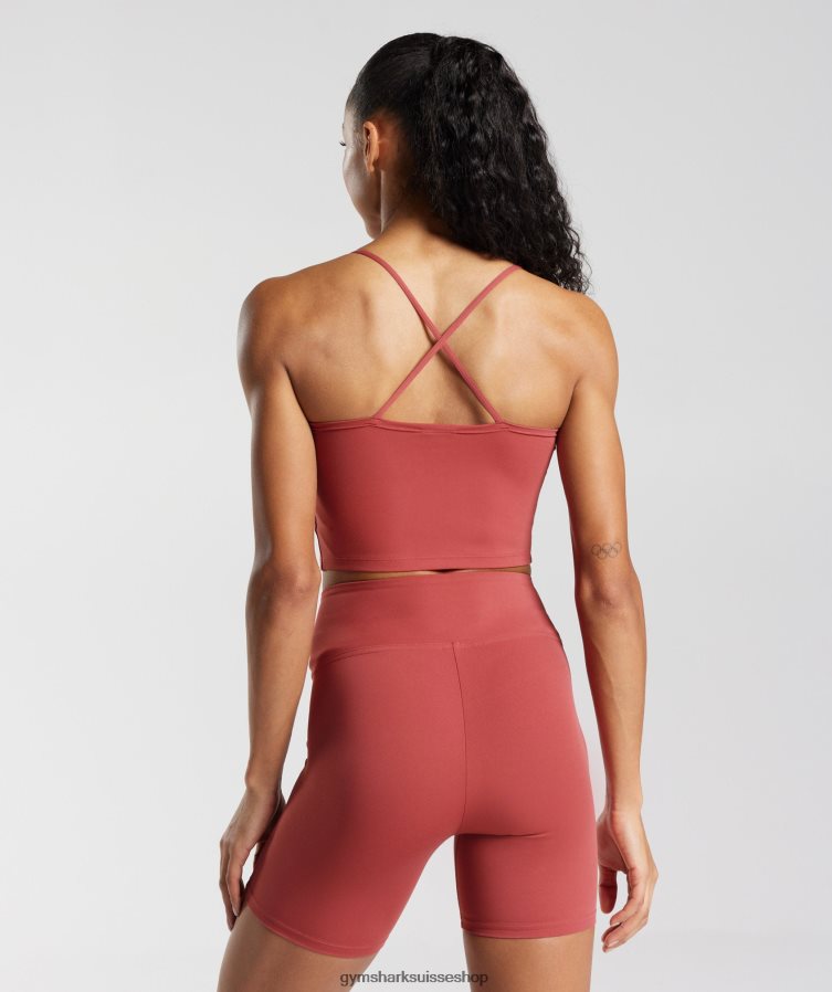 ch Gymshark femmes camisole courte à bretelles rouge grenade 02FP6T500 vêtements