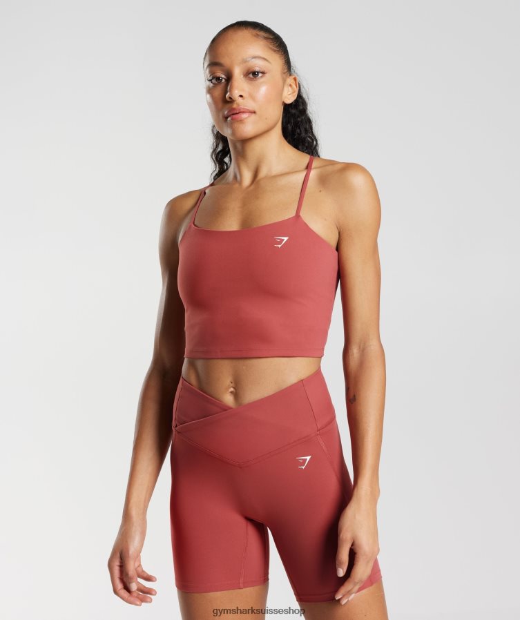 ch Gymshark femmes camisole courte à bretelles rouge grenade 02FP6T500 vêtements