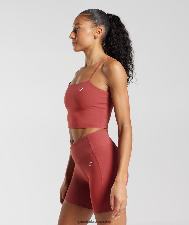 ch Gymshark femmes camisole courte à bretelles rouge grenade 02FP6T500 vêtements