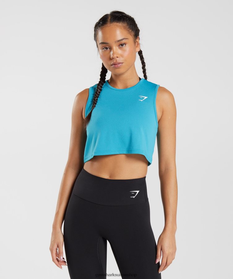ch Gymshark femmes réservoir de culture d'entraînement bleu comète 02FP6T484 vêtements