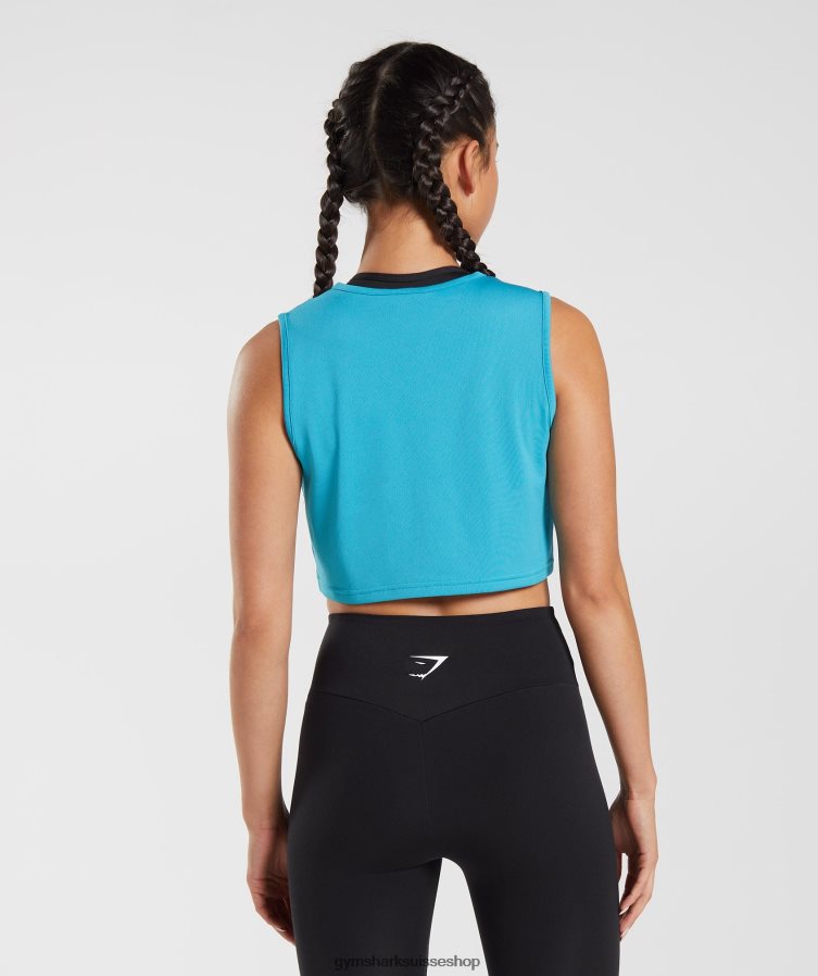 ch Gymshark femmes réservoir de culture d\'entraînement bleu comète 02FP6T484 vêtements