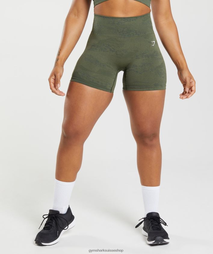 ch Gymshark femmes adapt camo short sans coutures olive mousse/noyau d'olive 02FP6T14 vêtements