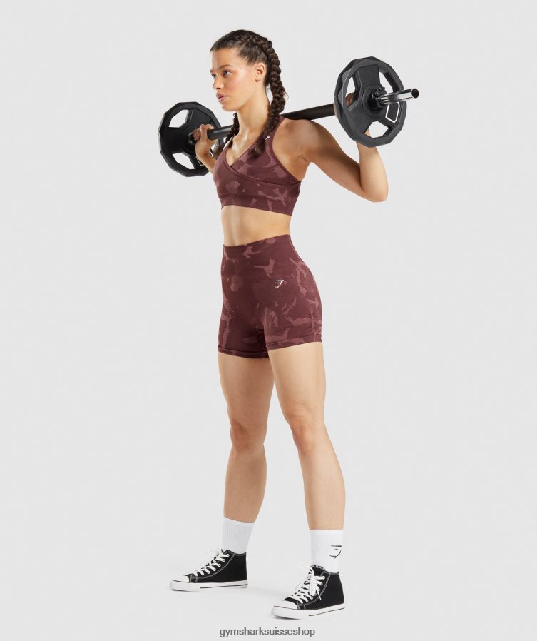 ch Gymshark femmes adapt camo short sans coutures savane | brun cerise 02FP6T91 vêtements