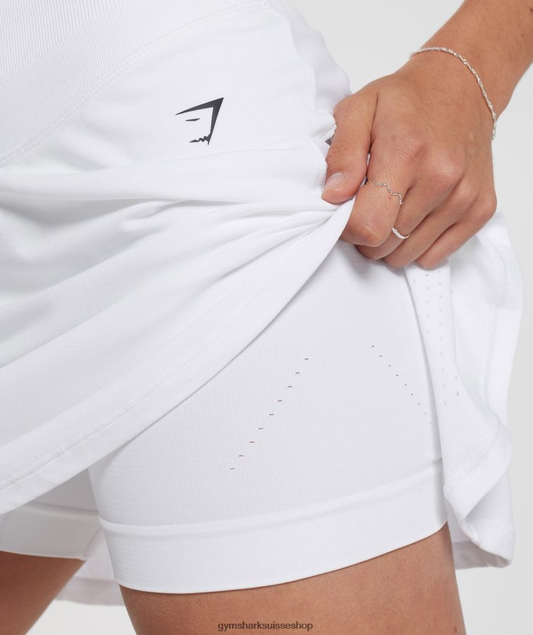 ch Gymshark femmes jupe-short sans coutures blanc 02FP6T61 vêtements