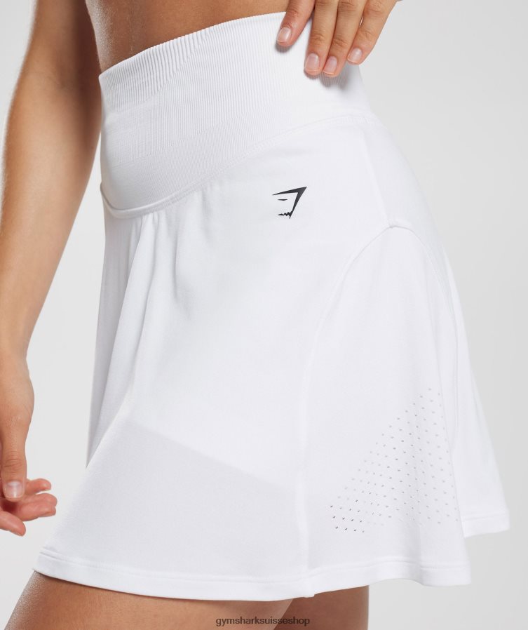 ch Gymshark femmes jupe-short sans coutures blanc 02FP6T61 vêtements