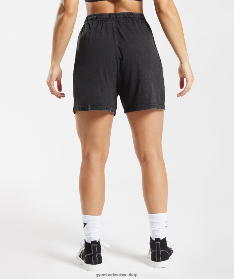 ch Gymshark femmes short ample délavé legacy noir 02FP6T110 vêtements