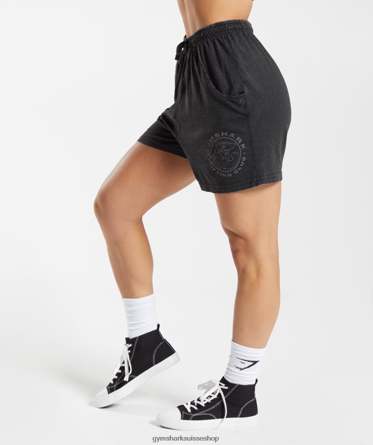ch Gymshark femmes short ample délavé legacy noir 02FP6T110 vêtements