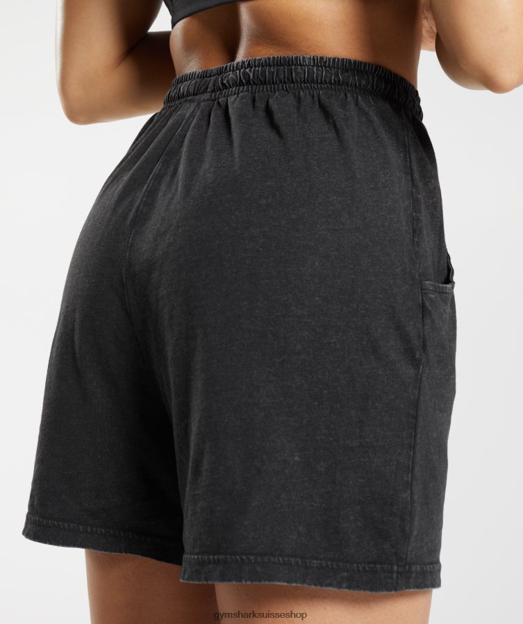 ch Gymshark femmes short ample délavé legacy noir 02FP6T110 vêtements
