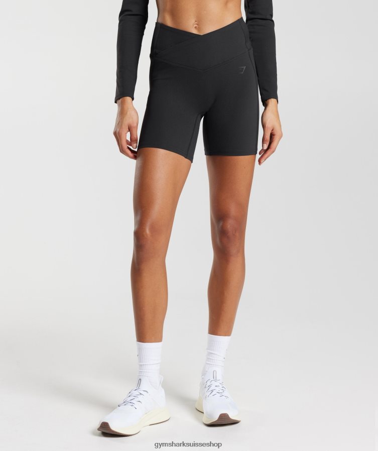 ch Gymshark femmes short croisé noir 02FP6T47 vêtements