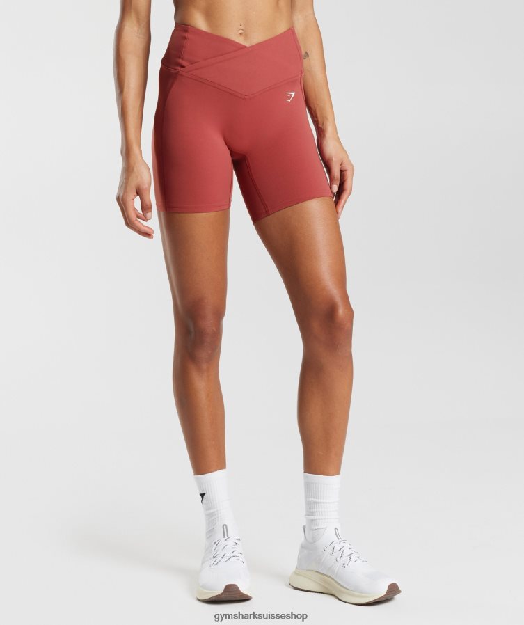 ch Gymshark femmes short croisé rouge grenade 02FP6T45 vêtements